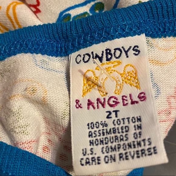 🦖 Cowboys and Angels Dinosaur Button Down T Shirt 2T - Picture 2 of 3